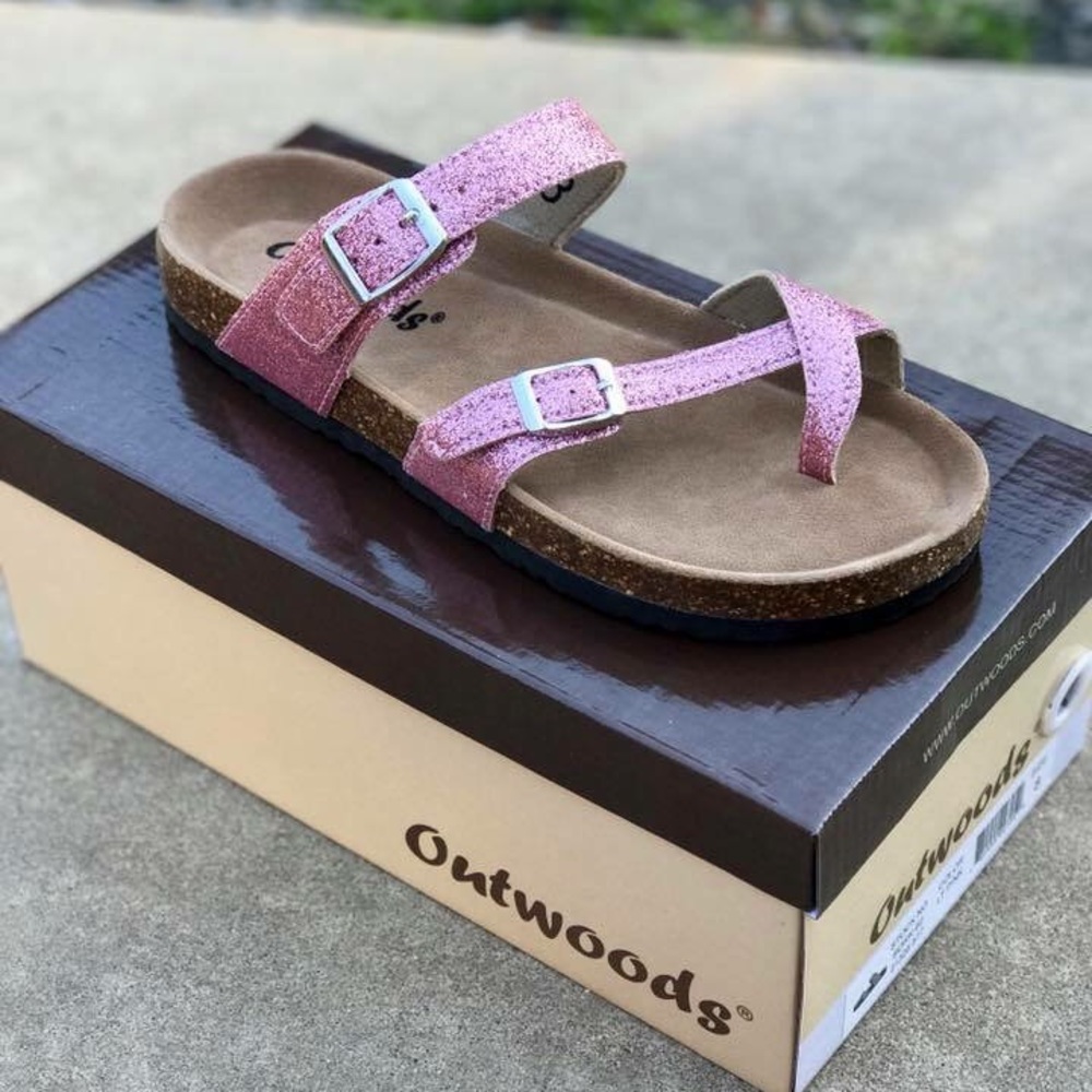 Outwoods Pink Glitter -Birkenstock look alike